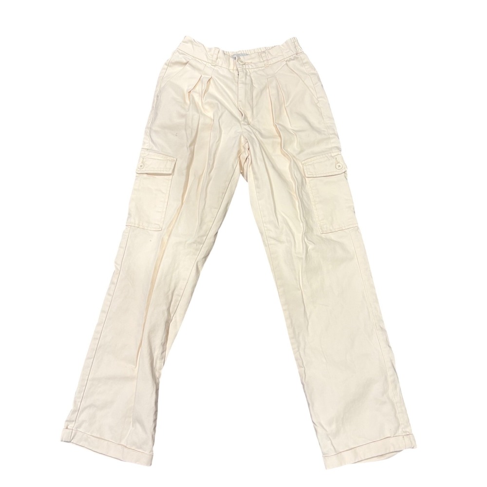 PacSun Cream Utility Cargo Trouser Pants Pleated High Waist Casual Size XS
